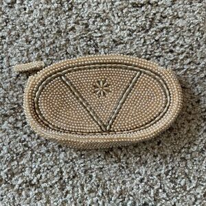 Vintage Pearl cream beaded clutch purse
